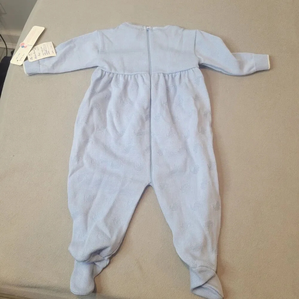 NWT Petit Ami Blue Bear Romper Baby Boys 6M 6 Months